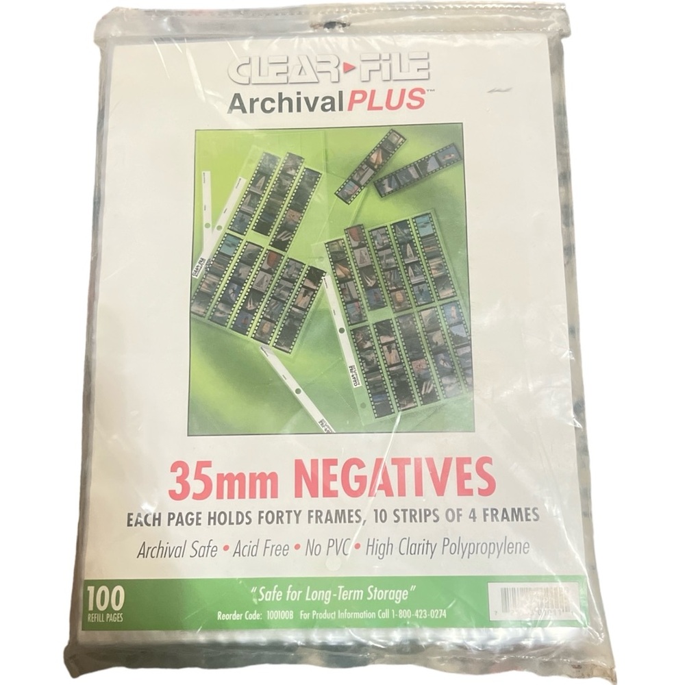Clear-File Archival-Classic Storage‎ Page for Negatives, 35mm - 100 Pack, New